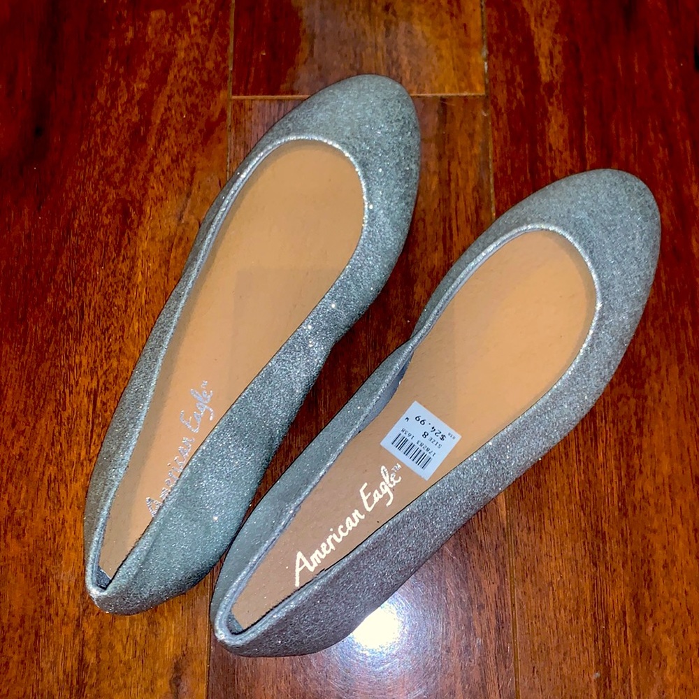 🤍Silver Glitter Flats🤍